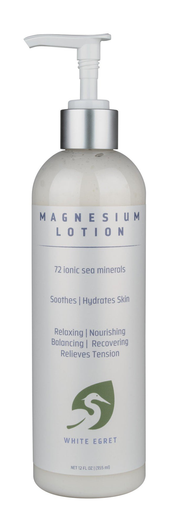 White Egret INC Magnesium Lotion 12 oz Lotion