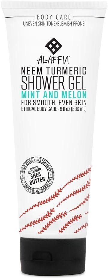 Alaffia Neem Turmeric Shower Gel Mint & Melon 8 oz Liquid