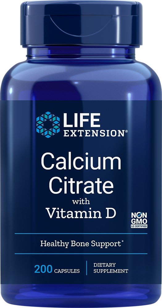 Life Extension Calcium Citrate w Vitamin D 200 VegCap