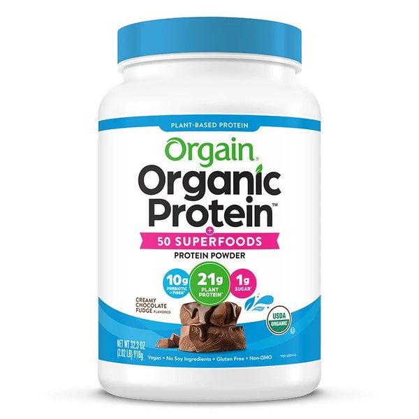 Orgain Organic Protein + 50 Superfoods Plant Based Protein Powder - Creamy Chocolate Fudge 32.4 oz (2.03 lb) 92 Powder