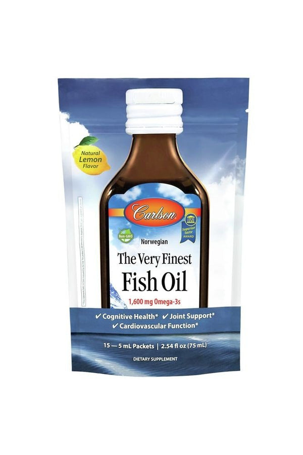 Carlson Laboratories The Very Finest Fish Oil Lemon 15 Packets Box