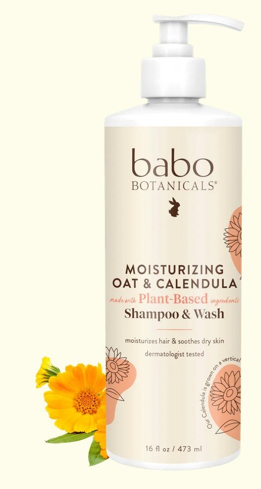 Babo Botanicals Moisturizing Oat & Calendula Shampoo & Wash 16 oz Liquid