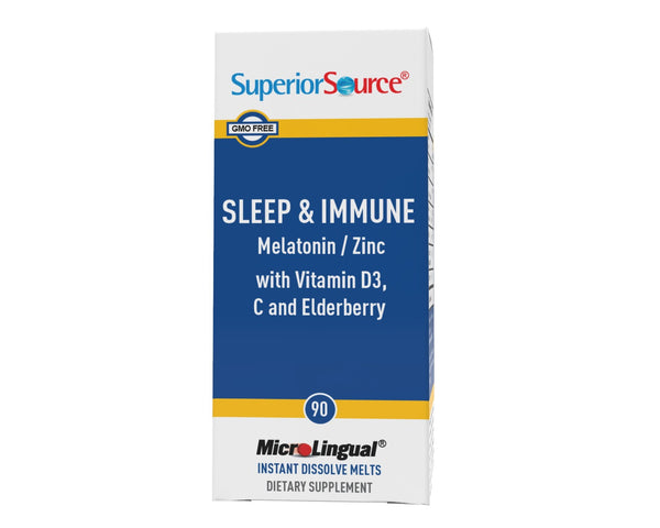 Superior Source Sleep & Immune Melatonin/Zinc with Vitamin D3, C and Elderberry 90 Sublingual Tablet