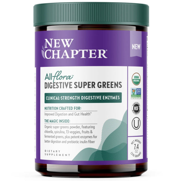 New Chapter All Flora-Digestive Super Greens 7.4 oz Powder
