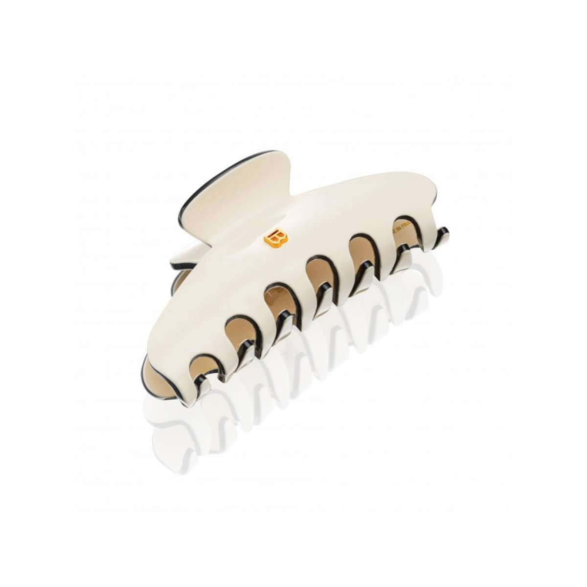 BALMAIN Hair Pince and Cheveux White/Black, Large Hair Clip