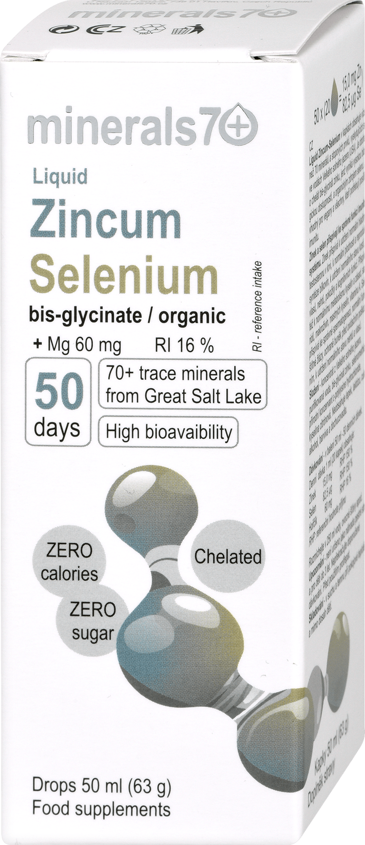 Minerals70 + food supplement Zincum Selenium, 50 ml