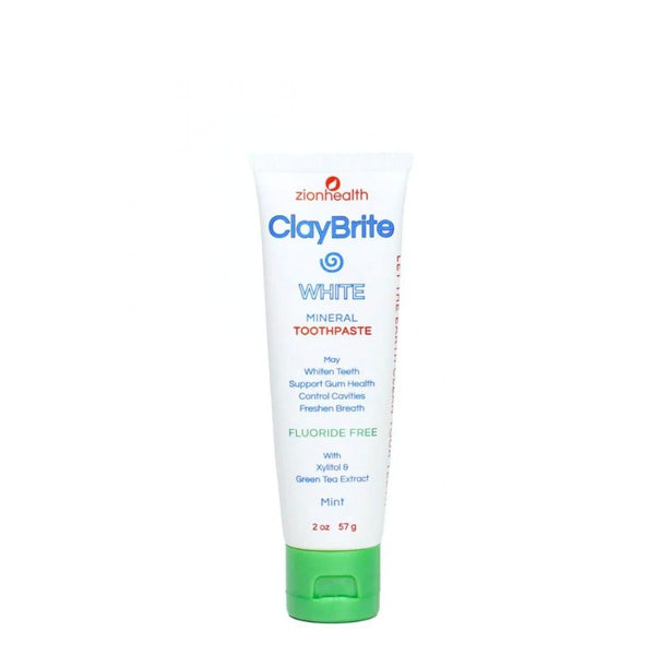 Zion Health Claybrite White Toothpaste 2 oz Paste