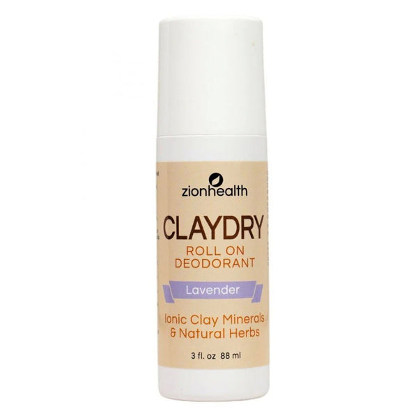 Zion Health Clay Dry Roll On Lavender 3 oz Roll On