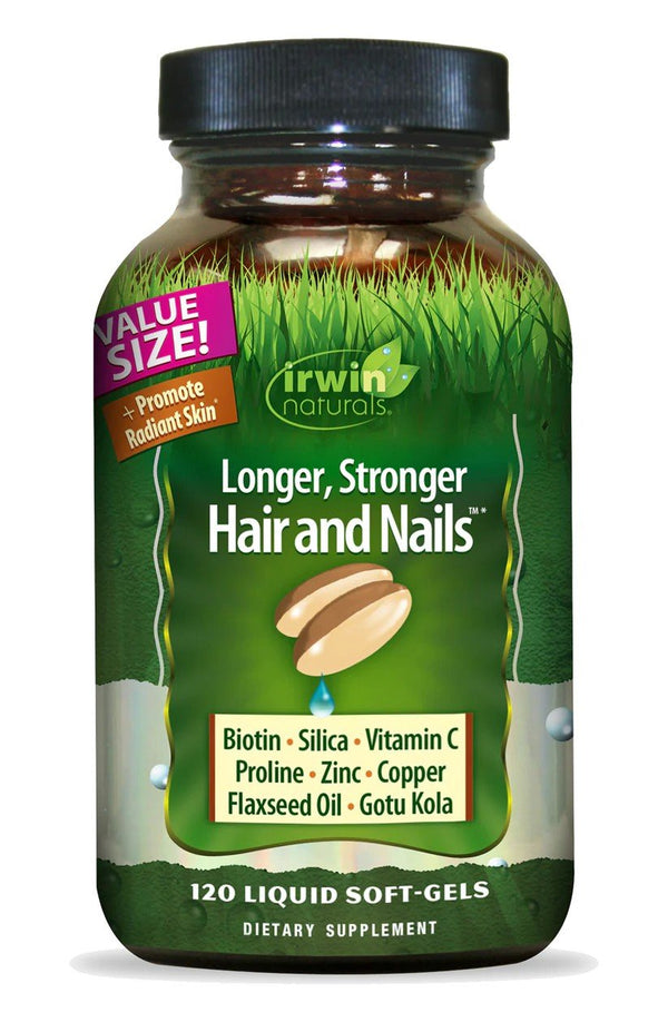 Irwin Naturals Longer, Stronger Hair and Nails 120 Softgel