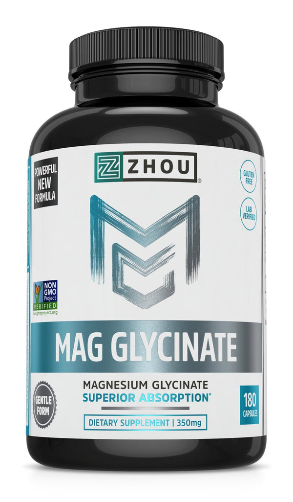 Zhou Nutrition Magnesium Glycinate-Superior Absorption 180 Capsule