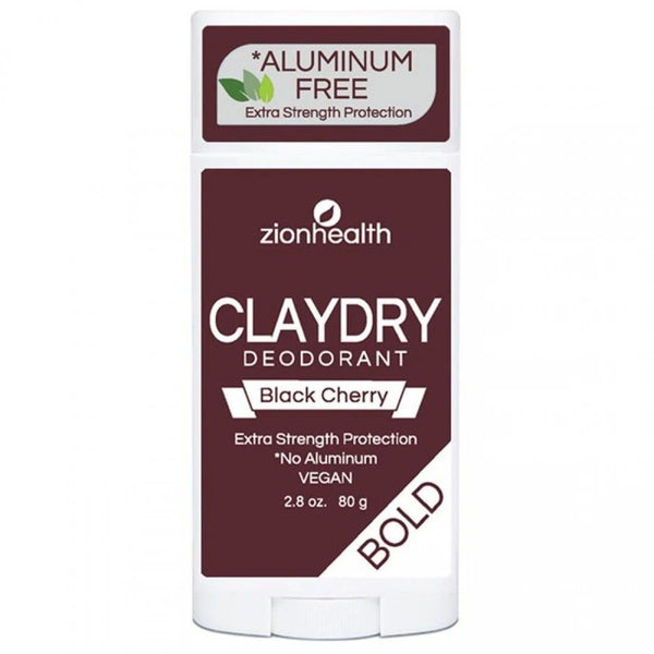 Zion Health Clay Dry Bold Black Cherry Vegan Deodorant 2.5 oz Stick