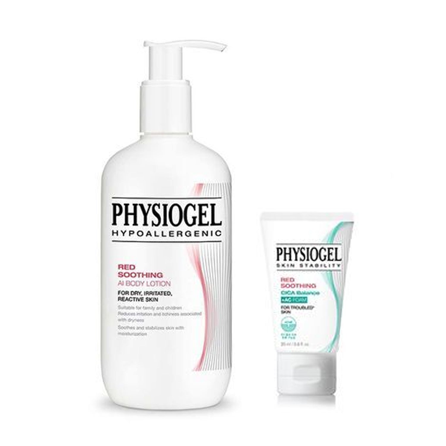 PHYSIOGEL Red Soothing AI Body Lotion (400ml) + Cica Foam Cleanser (20ml) Limited Edition Set