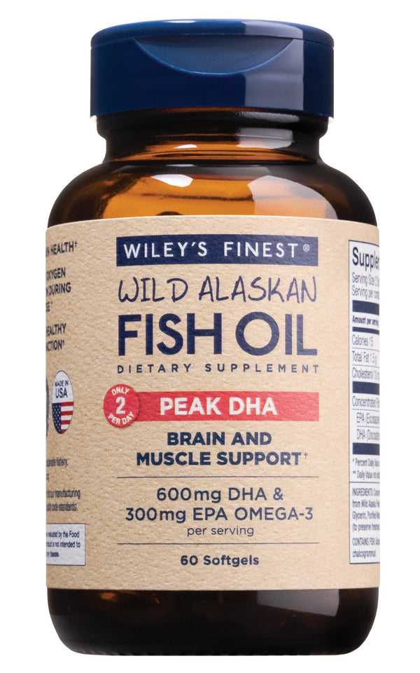 Wileys Finest Wild Alaskan Fish Oil Peak DHA 60 Softgel