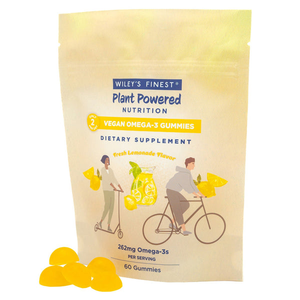 Wileys Finest Vegan Omega-3 Gummies Fresh Lemonade 60 Gummy