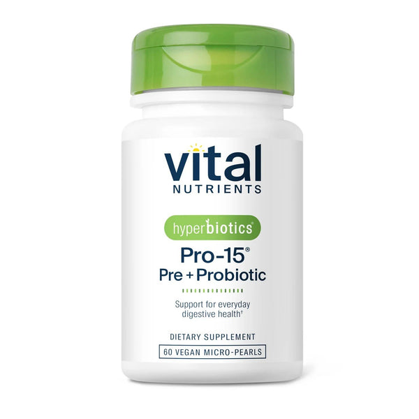 Vital Nutrients Hyperbiotics PRO-15 Pre+Probiotic 60 Vegan Micro-Pearls