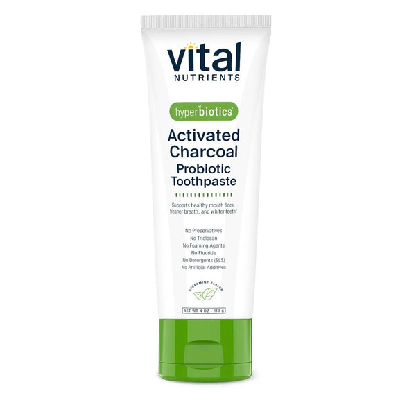 Vital Nutrients Hyperbiotics Activated Charcoal Probiotic Toothpaste 4 oz Paste