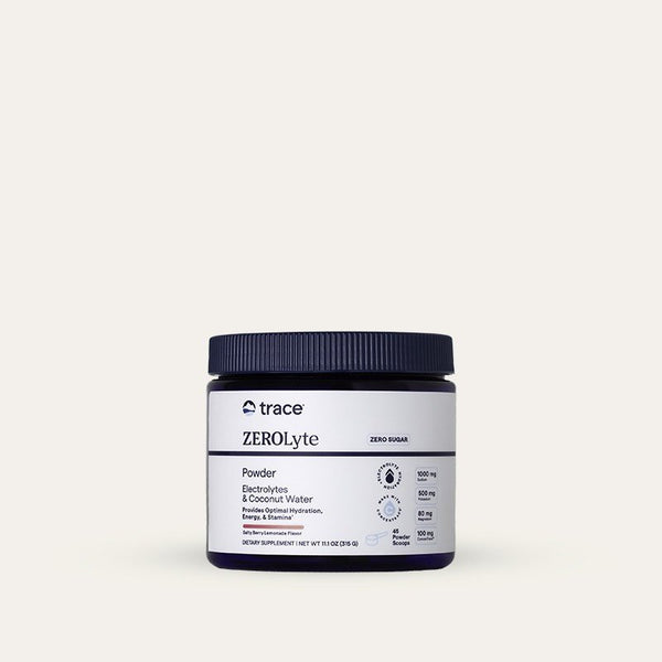 Trace Minerals ZeroLyte - Electrolytes & Coconut Water - Canister - Zero Sugar - Salty Berry Lemonade Flavor 11.01 oz (315 g) Powder