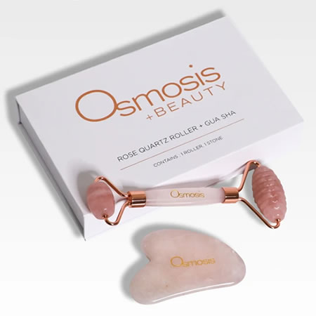 Osmosis +SKINCARE Rose Quartz Facial Roller + Gua Sha (set)