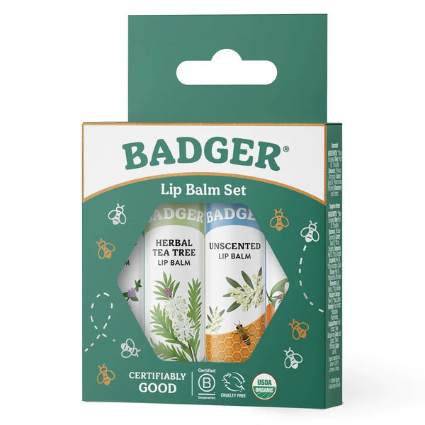 Badger Classic Lip Balm -Green 4 PK Box