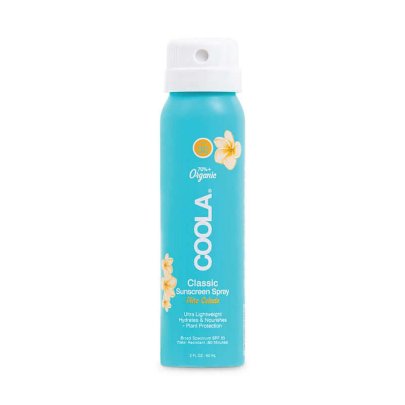 COOLA Classic Body Organic Sunscreen Spray Broad Spectrum SPF 30 [Travel Size] - Pina Colada (2.0 fl oz / 60 ml)