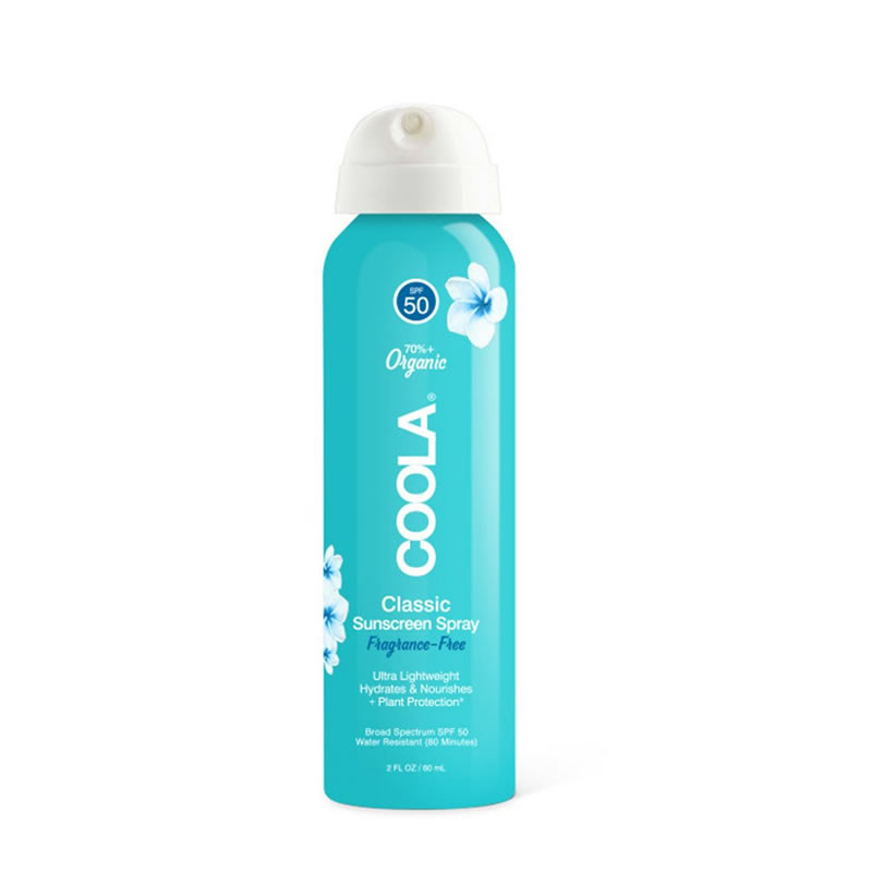COOLA Classic Body Organic Sunscreen Spray Broad Spectrum SPF 50 [Travel Size] (2.0 fl oz / 60 ml) (All Varieties)