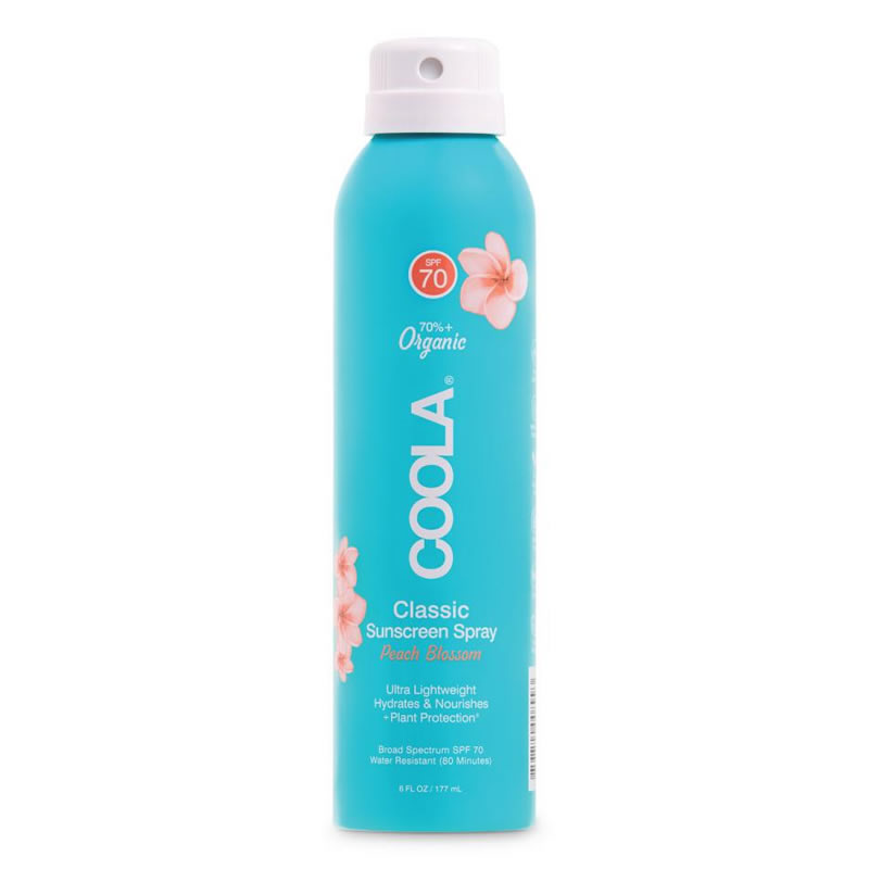COOLA Classic Body Organic Sunscreen Spray Broad Spectrum SPF 70 - Peach Blossom (6.0 fl oz / 177 ml)