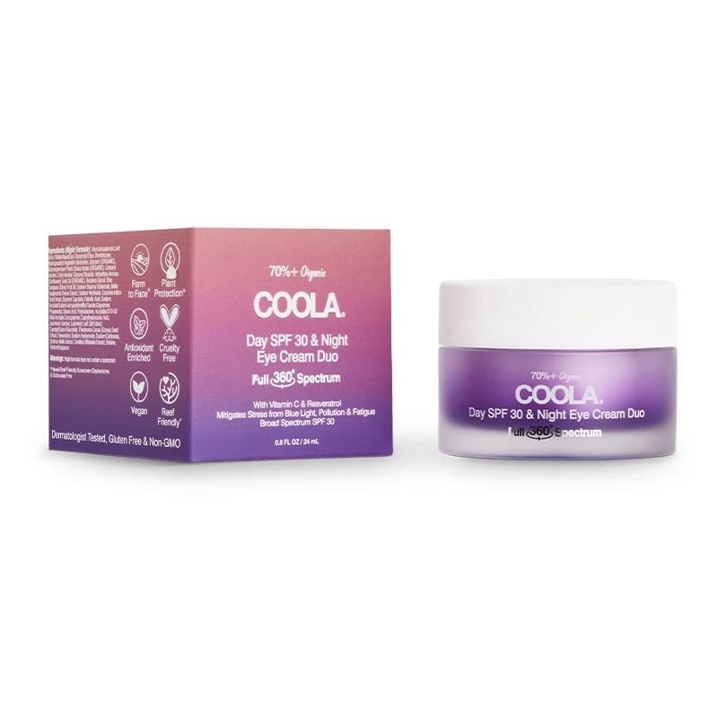 COOLA Day SPF 30 & Night Organic Eye Cream Duo Full Spectrum 360 (0.8 fl oz / 24 ml)