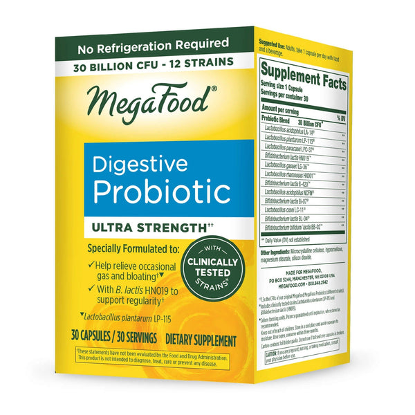 MegaFood Digestive Probiotic Ultra Strength (Shelf Stable) 30 Capsule