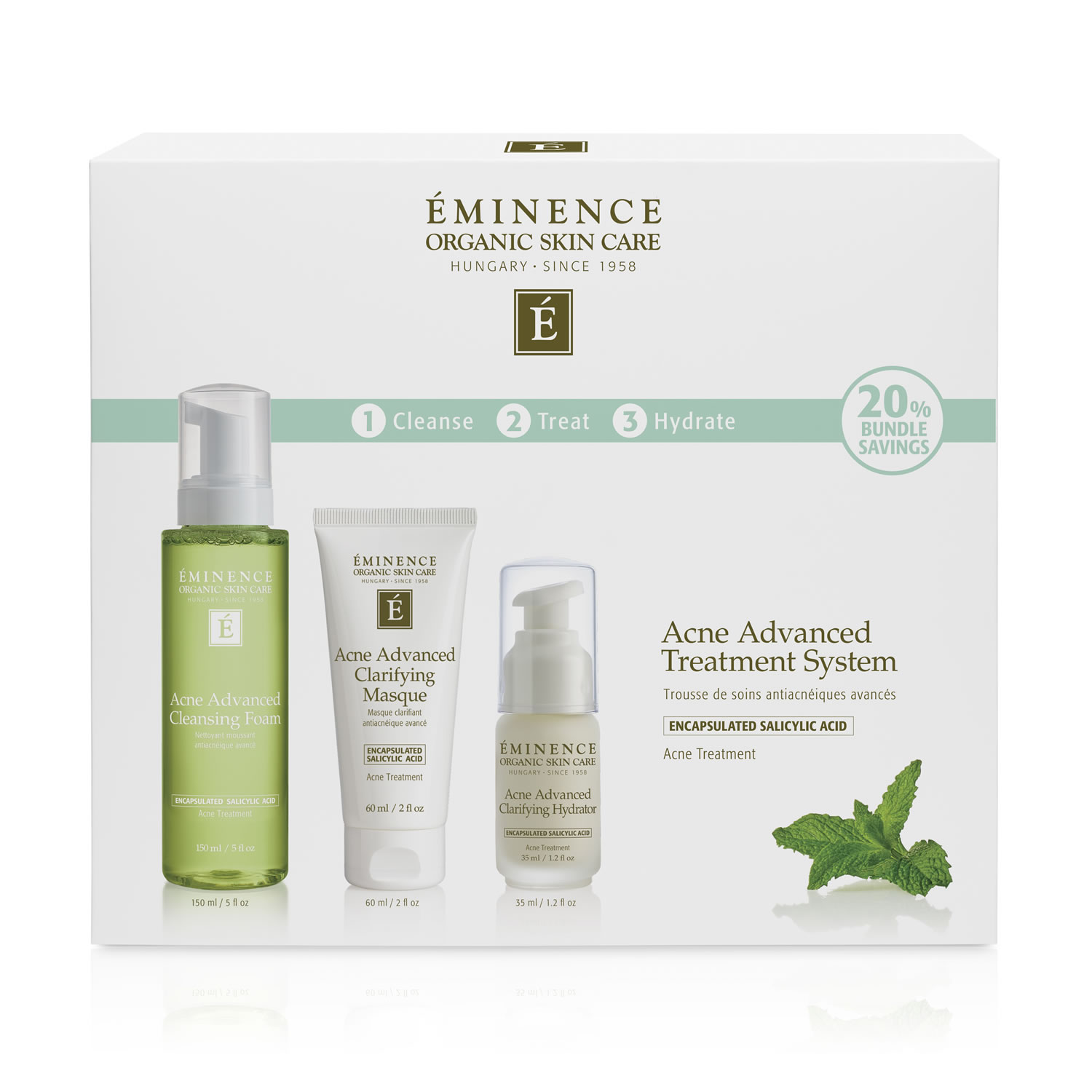 Eminence Organics Acne Advanced Treatment System ($183 value) (set)