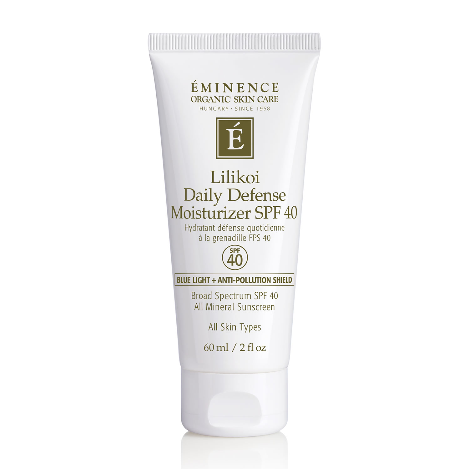 Eminence Organics Lilikoi Daily Defense Moisturizer SPF 40 Mineral Sunscreen (60 ml / 2.0 fl oz)