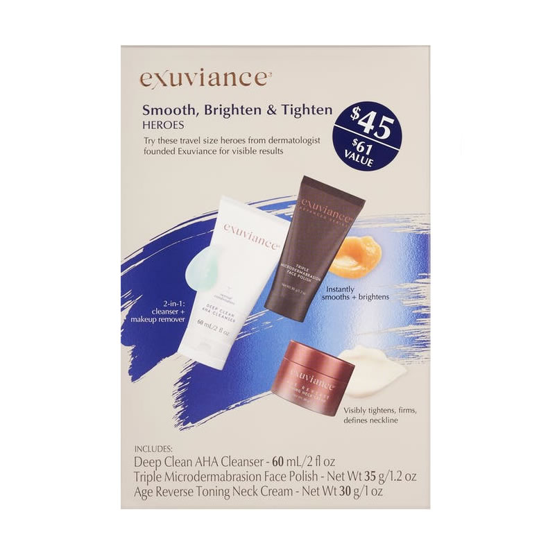 Exuviance Smooth, Brighten, Tighten Heroes [$61 Value] (set)