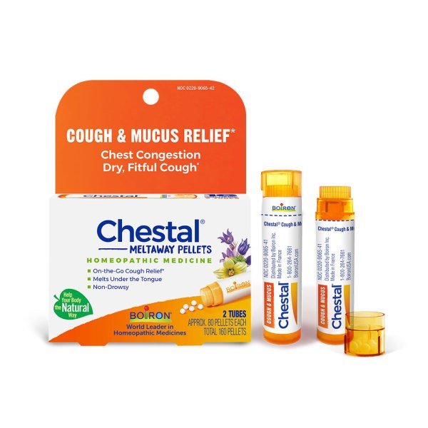 Boiron Chestal Pellets 2 MDT Homeopathic Medicine For Cough & Mucus Relief 2 Tubes Pellet