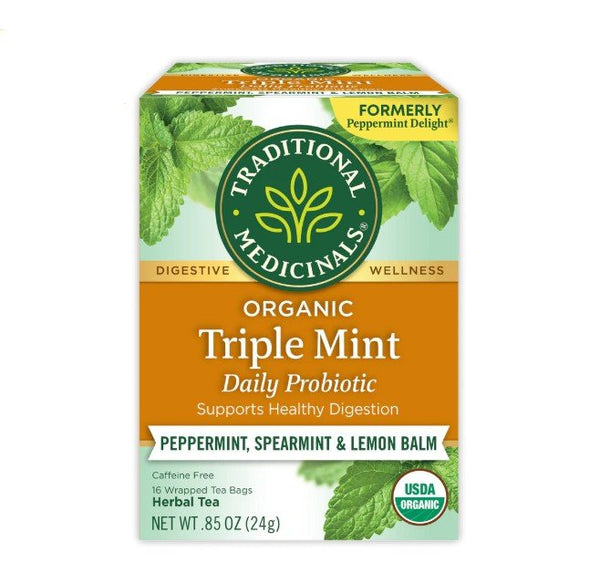 Traditional Medicinals Organic Triple Mint Daily Probiotic Tea 16 Bag