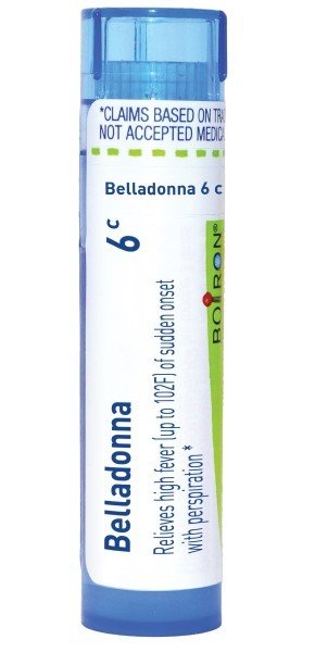 Boiron Belladonna 6C Homeopathic Single Medicine For Cough, Cold & Flu 1 Tube Pellet